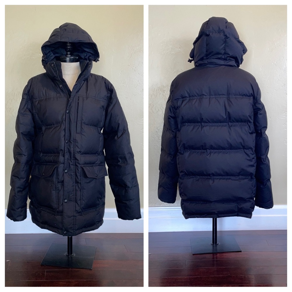 LL Bean Mens Down Puffer Jacket Parka Coat Downtek Black Size Small